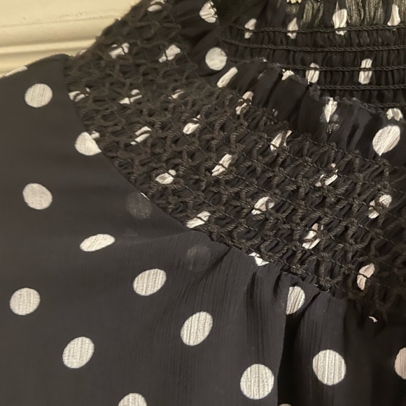 J. Crew Blouse. Top. Long Sleeve. XXL. Polka dot. Chiffon. Mock neck. - Picture 5 of 8